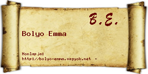 Bolyo Emma névjegykártya